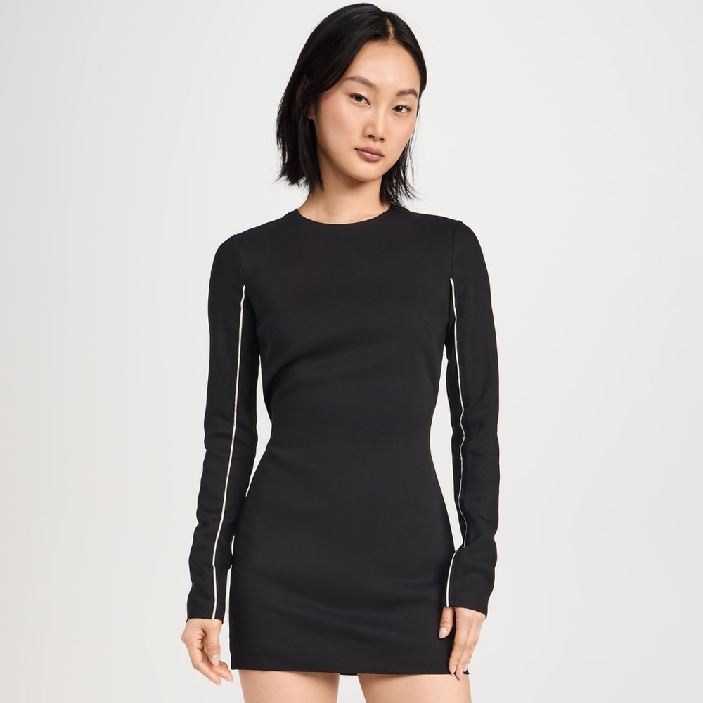 St Agni raw edge backless mini dress